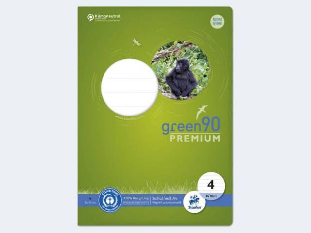 Bild von Heft Green 90 A4/16 Lin 4 90g 9mm liniert - Eine Verkaufseinheit = 10 Stück - 040782004