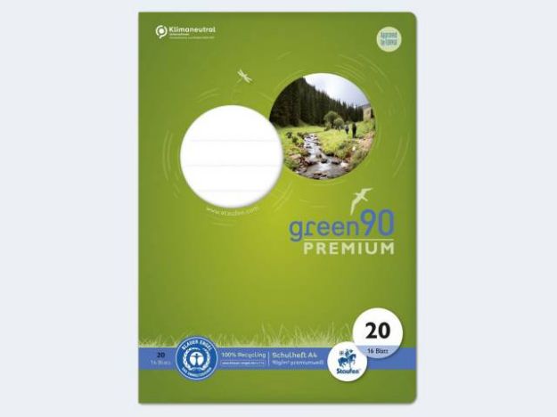Bild von Heft Green 90 A4/16 Lin20 90g blanco - Eine Verkaufseinheit = 10 Stück - 040782020