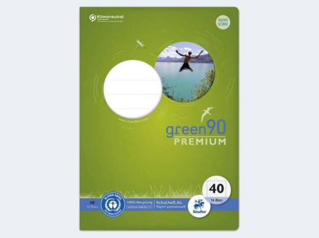 Bild von Heft Green 90 A4/16 Lin40 90g kariert mit Rahmen - Eine Verkaufseinheit = 10 Stück - 040782040