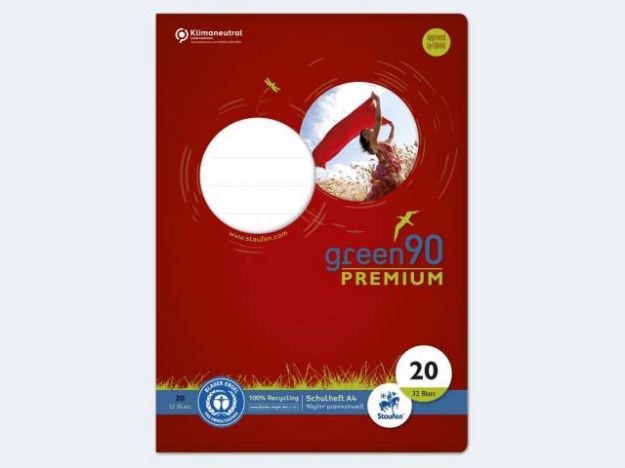 Bild von Heft Green 90 A4/32 Lin20 90g blanko - Eine Verkaufseinheit = 10 Stück - 040784020