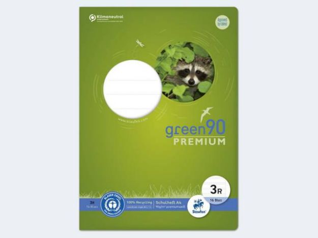 Bild von Heft Green 90 A4/16 Lin3R 90g 21 Doppellinien m R - Eine Verkaufseinheit = 10 Stück - 040782333