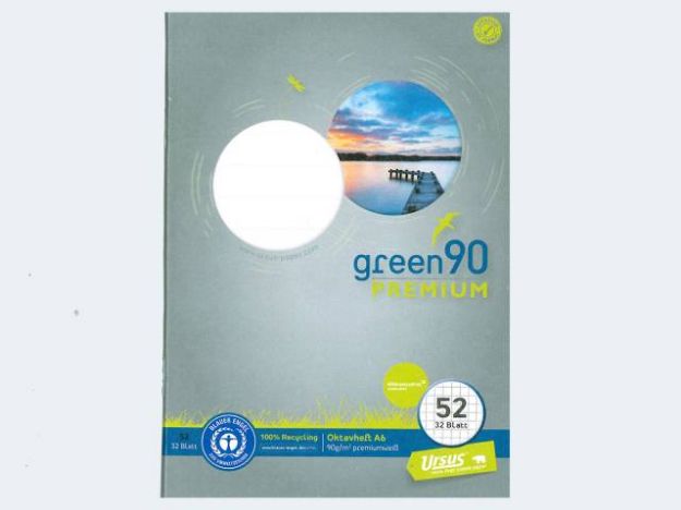 Bild von Oktavheft Green A6/32 kar. 5mm Lin.52 - Eine Verkaufseinheit = 10 Stück - 040789052