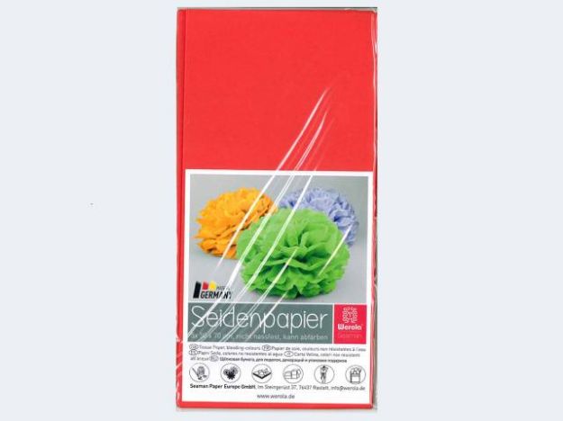 Bild von Blumenseide 5 Bögen 50x70cm rot - 1050/34