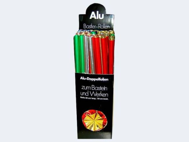 Bild von 50 Rollen Bastelfolie 50x80 Alu-Doppelfolie - verschiedene Farben - W110  - W110 - W110 SORT