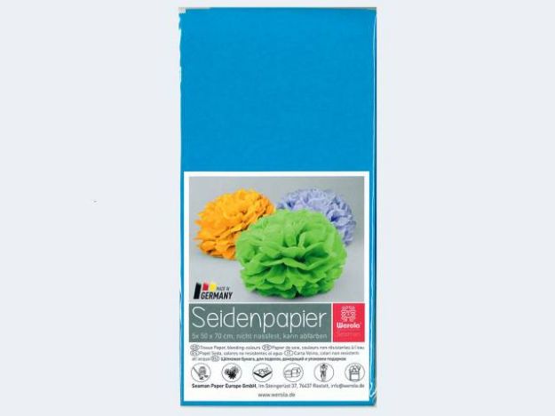 Bild von Blumenseide 5 Bögen 50x70cm hellblau - 1050/56