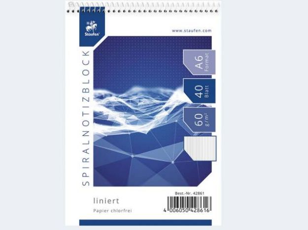 Bild von Spiralblock A6/40 lin - Eine Verkaufseinheit = 20 Stück - 42861