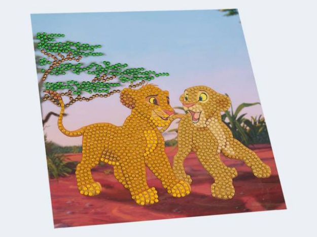 Bild von Crystal Art Card Simba &  Nala 18x18cm - CCK-DNY802