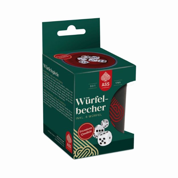 Bild von Würfelbecher Premium Kunstleder mit 6 Würfeln - 22506645