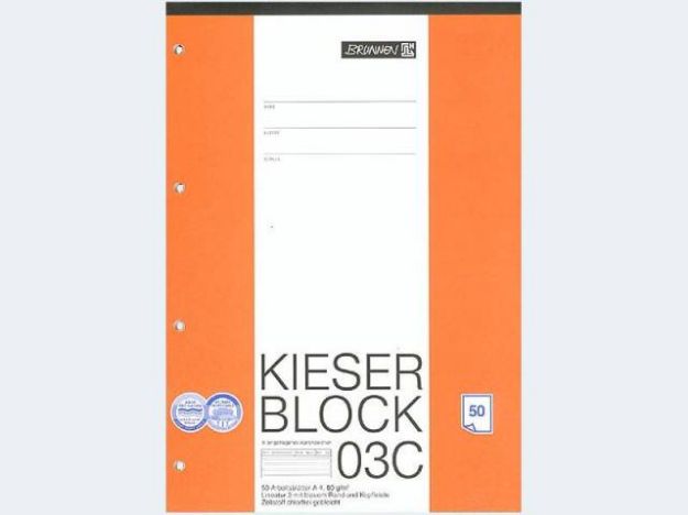Bild von Arbeitsblock Kieser A4/50 Lin3 80g liniert - Eine Verkaufseinheit = 10 Stück - 0003C