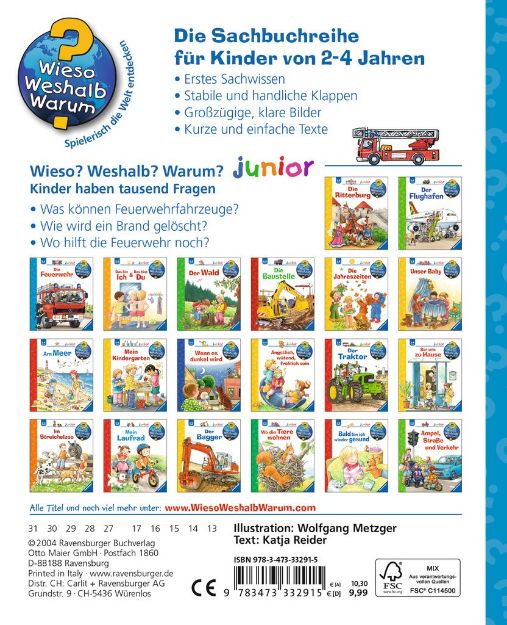 Bild von Ravensburger 33291 Wieso? Weshalb? Warum? junior 2: Die Feuerwehr