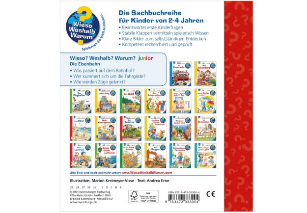 Bild von Ravensburger 33300 Wieso? Weshalb? Warum? junior 9: Die Eisenbahn