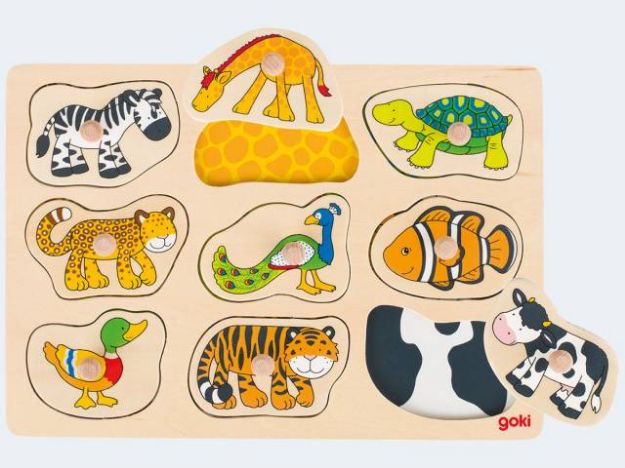 Bild von Steckpuzzle mit Hintergrund Was gehört zu wem? - 57585