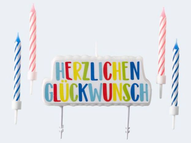 Bild von Kerzenset Herzlichen Glückwunsch mit 4 Kerzen - 9904369