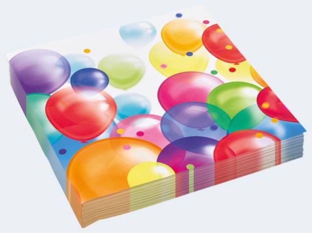 Bild von 20 Servietten m Balloons 33x33cm - 9900323