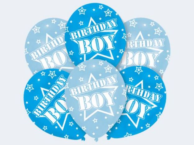 Bild von 6 Latex Ballons Birthday Boy 27,5cm - INT995713