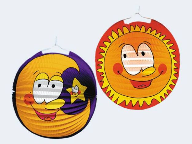 Bild von Lampion Sonne+Mond sortiert 25 cm - 1413