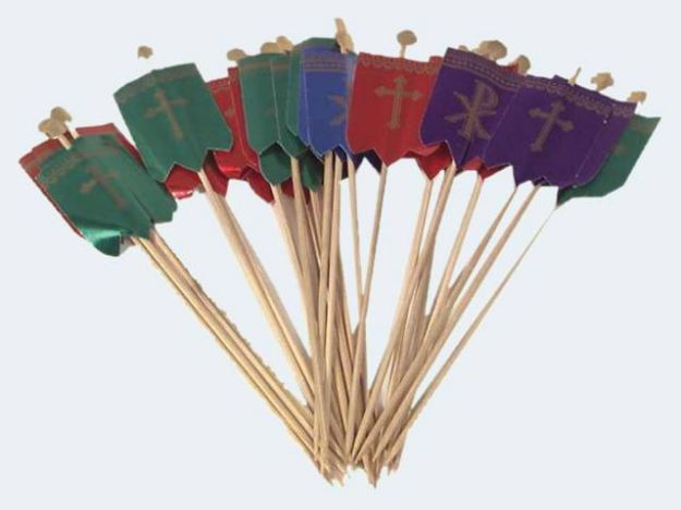 Bild von Osterlammfähnchen 35x55mm Stanniol - Eine Verkaufseinheit = 25 Stück - 37/19001