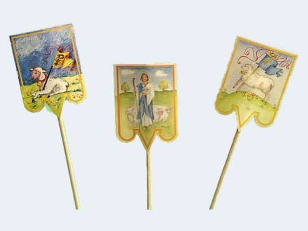 Bild von Osterlammfähnchen 45x65mm 4-Farb-Druck - Eine Verkaufseinheit = 25 Stück - 37/19008