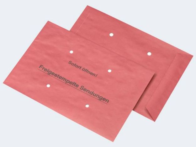 Bild von Freistemplertasche B4 rot 100g m Sichtlöcher - 39109/2