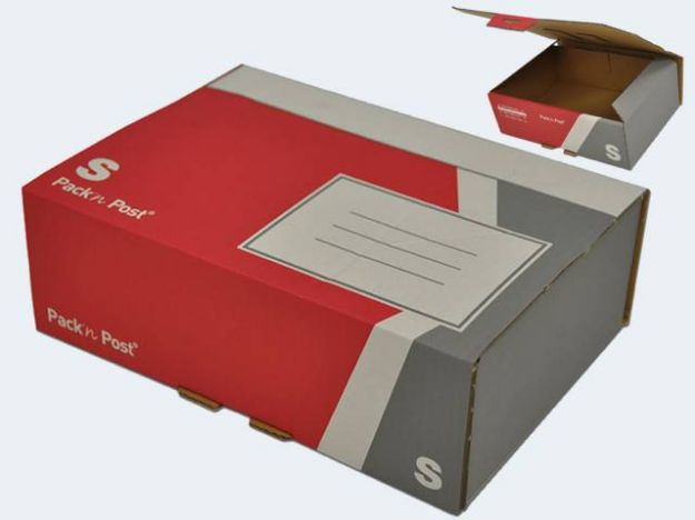 Bild von Versandkarton Mailbox S 255x185x85mm rot/grau - 30035245