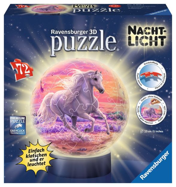 Bild von 3D Puzzle 72T Pferde am Strand Nachtlicht - 11843