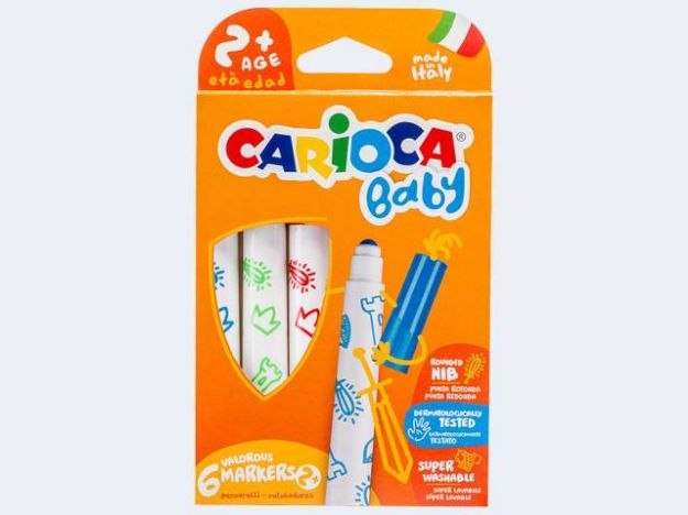 Bild von 6 Fasermaler CARIOCA im Pappetui,lebensmittelecht - 42813