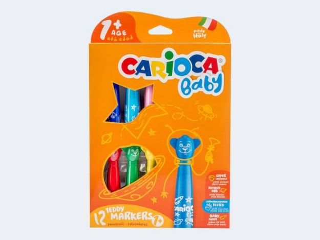 Bild von 12 Fasermaler CARIOCA Baby Teddy Marker im Pappetu - 42816