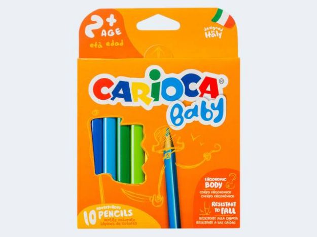 Bild von 10 Farbstifte CARIOCA Baby 3-kant im Pappetui - 42819