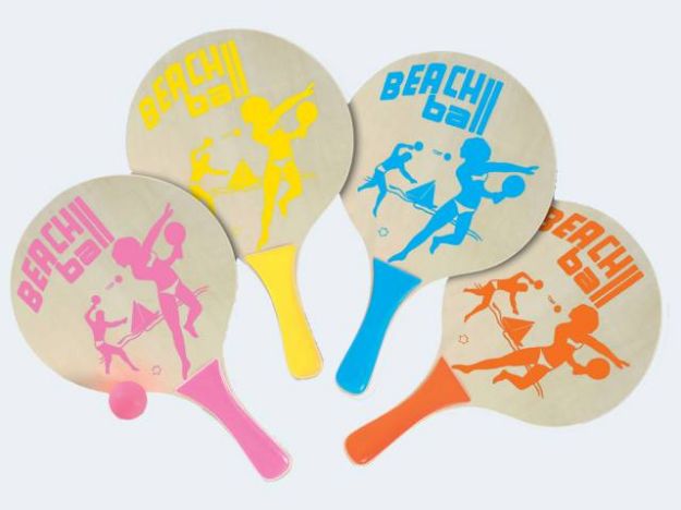 Bild von Beachballset Holz 40x25cm natur/Motiv m Ball - Ein Stück wird nach dem Zufallsprinzip zugesendet! - 402620