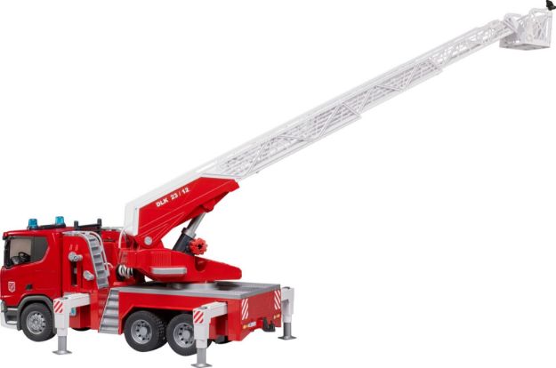 Bild von bruder 03591 Scania Super 560R Feuerwehr mit Drehleiter, Wasserpumpe, L+S Modul