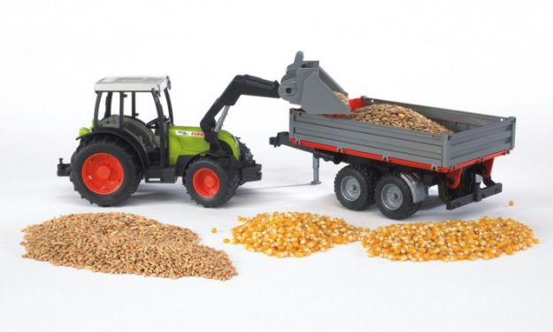 Bild von Bruder 02112 Claas Nectis 267F plus Frontlader mit Anhänger