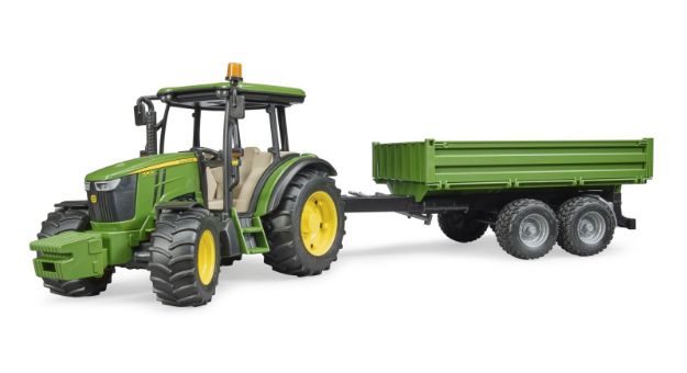 Bild von Bruder 02108 John Deere 5115M + Bordwandanhänger