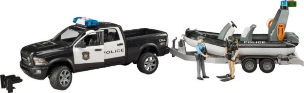 Bild von Bruder 02507 RAM 2500 Polizei Pickup, L+S Modul, Anhänger, Boot und 2 Figuren