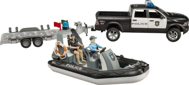 Bild von Bruder 02507 RAM 2500 Polizei Pickup, L+S Modul, Anhänger, Boot und 2 Figuren