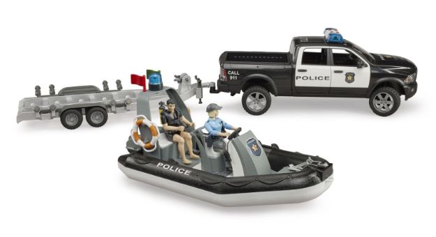 Bild von Bruder 02507 RAM 2500 Polizei Pickup, L+S Modul, Anhänger, Boot und 2 Figuren