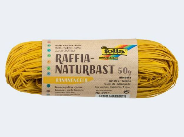 Bild von Naturbast Raffia 50g bananengelb - 9014