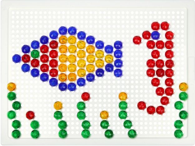 Bild von LENA Mosaik-Set 140 Stecker transparent 10mm - 35621