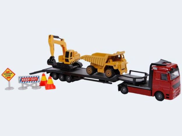 Bild von Tieflader/2 Baufahrzeuge 1:60 26cm - Pro Bestellung wird eine von mehreren Varianten per Zufallsprinzip zugesendet! - 541757