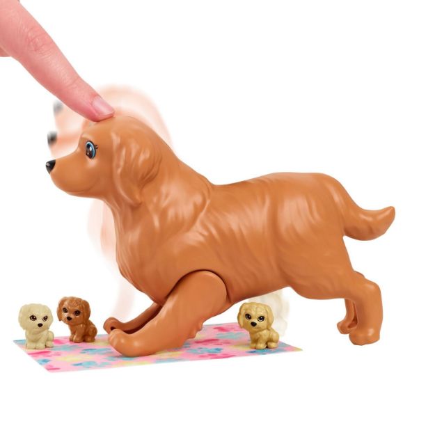 Bild von Barbie Puppe (blond) mit Hund und Welpen - HCK75