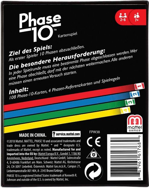 Bild von Mattel FPW38 Phase 10 Kartenspiel