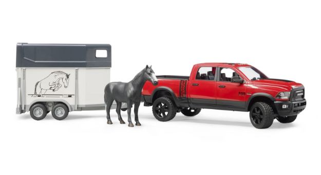 Bild von Bruder 02501 RAM 2500 Power Wagon mit Pferdeanhänger und 1 Pferd