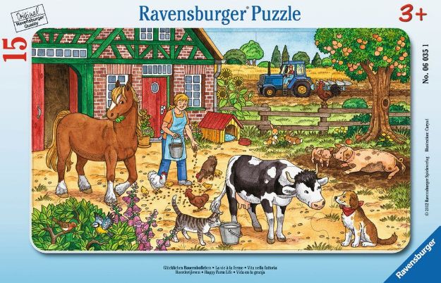 Bild von Ravensburger 06035 Rahmenpuzzle Glückliches Bauernhofleben 15 Teile