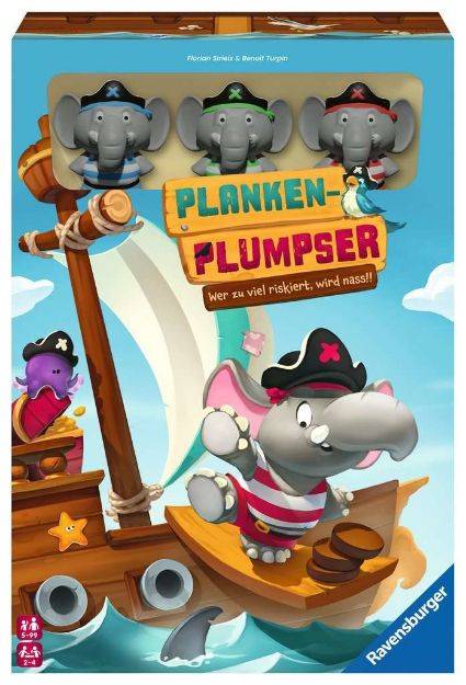 Bild von Ravensburger Kinderspiel 22342 - Planken-Plumpser - Wer zu viel riskiert, wird nass!! - Ein Push-Your-Luck Spiel für 2