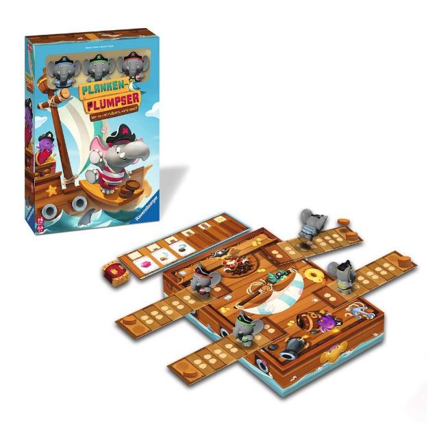 Bild von Ravensburger Kinderspiel 22342 - Planken-Plumpser - Wer zu viel riskiert, wird nass!! - Ein Push-Your-Luck Spiel für 2