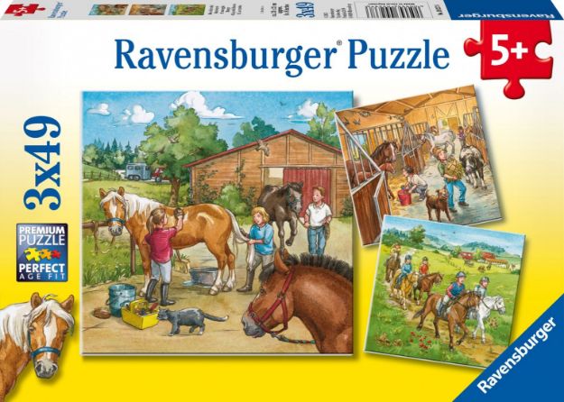 Bild von Ravensburger 09237 Puzzle Mein Reiterhof 3 x 49 Teile