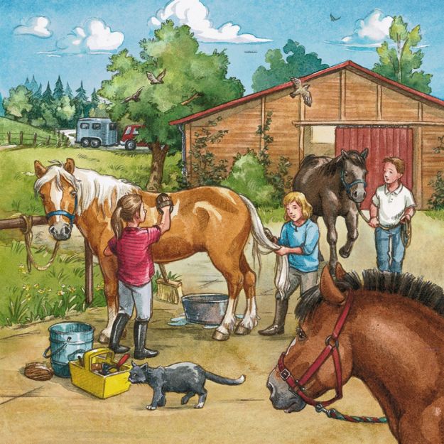 Bild von Ravensburger 09237 Puzzle Mein Reiterhof 3 x 49 Teile
