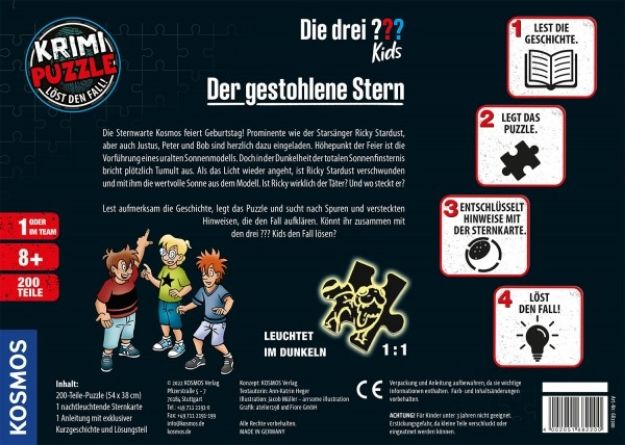 Bild von Kosmos Krimipuzzle ??? Kids - Der gestohlene Stern - 200 Teile - 682200