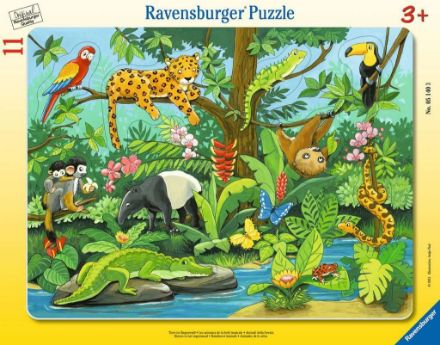 Zeige Details für Rahmenpuzzle 3-17T Tiere im Dschungel - 05140 Bild von Rahmenpuzzle 3-17T Tiere im Dschungel - 05140
