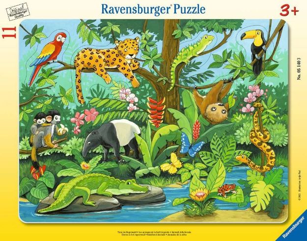 Bild von Rahmenpuzzle 3-17T Tiere im Dschungel - 05140