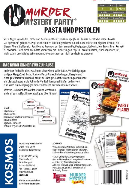 Bild von Kosmos Murder Mystery Party - Pasta & Pistolen - 695095